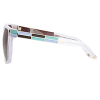 Oscar De La Renta Sunglasses Oversized White Enamel Arms and Green Lenses - ODLR21C6SUN - WatchPilot