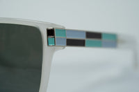 Oscar De La Renta Sunglasses Oversized White Enamel Arms and Green Lenses - ODLR21C6SUN - WatchPilot