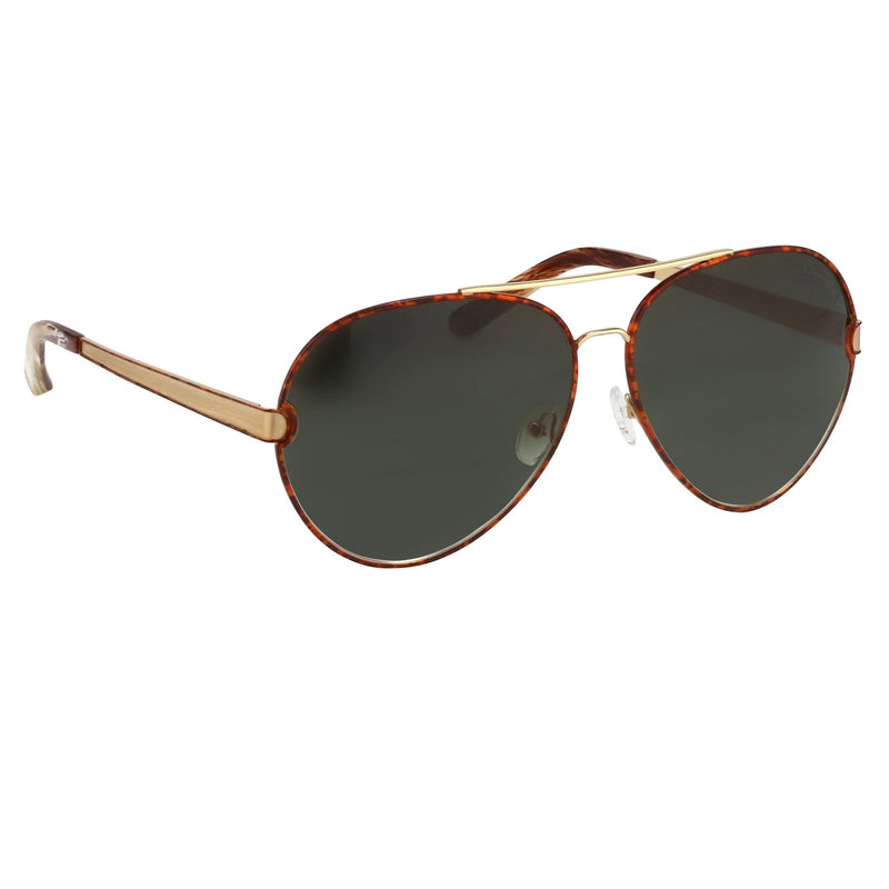 Oscar De La Renta Unisex Sunglasses Amber with Green Lenses - ODLR59C1SUN - WatchPilot