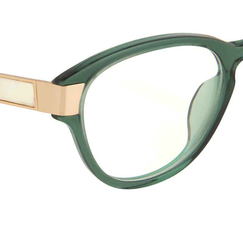 Oscar De La Renta Women Eyeglasses Oval Green White Mother of Pearl and Clear Lenses - ODLR37C4OPT - WatchPilot