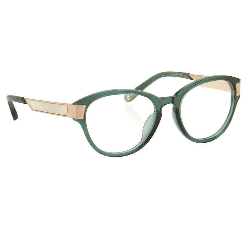 Oscar De La Renta Women Eyeglasses Oval Green White Mother of Pearl and Clear Lenses - ODLR37C4OPT - WatchPilot