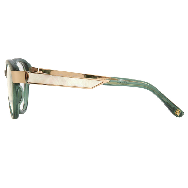 Oscar De La Renta Women Eyeglasses Oval Green White Mother of Pearl and Clear Lenses - ODLR37C4OPT - WatchPilot