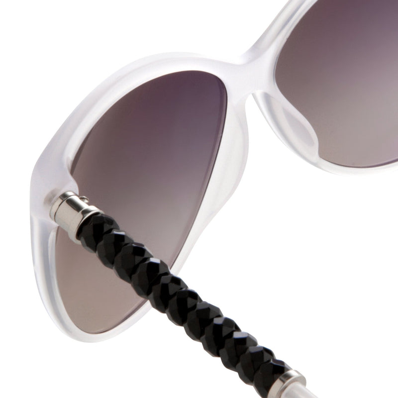 Oscar De La Renta Women Sunglasses Beads Oversized Frame Ivory and Grey Lenses - ODLR31C3SUN - WatchPilot