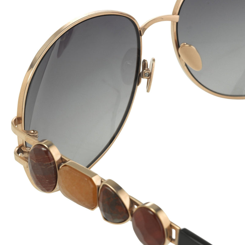 Oscar De La Renta Women Sunglasses Gemstones Oval Rose Gold and Grey Lenses - ODLR8C3SUN - WatchPilot