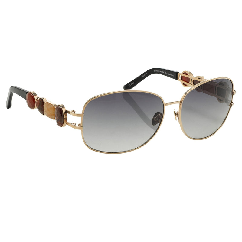 Oscar De La Renta Women Sunglasses Gemstones Oval Rose Gold and Grey Lenses - ODLR8C3SUN - WatchPilot