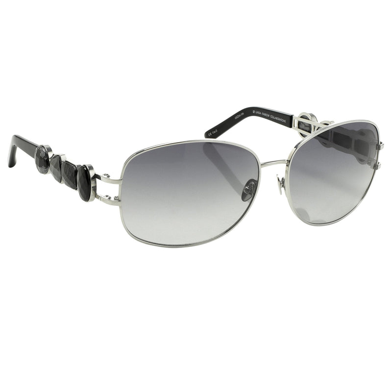 Oscar De La Renta Women Sunglasses Gemstones Oval Silver and Grey Lenses - ODLR8C5SUN - WatchPilot