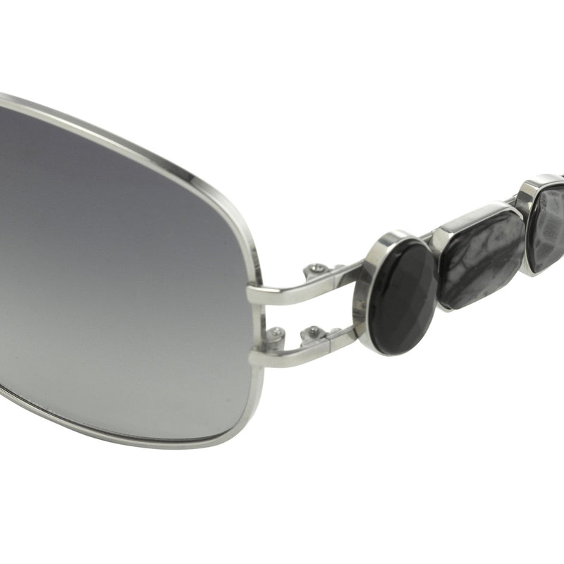 Oscar De La Renta Women Sunglasses Gemstones Oval Silver and Grey Lenses - ODLR8C5SUN - WatchPilot