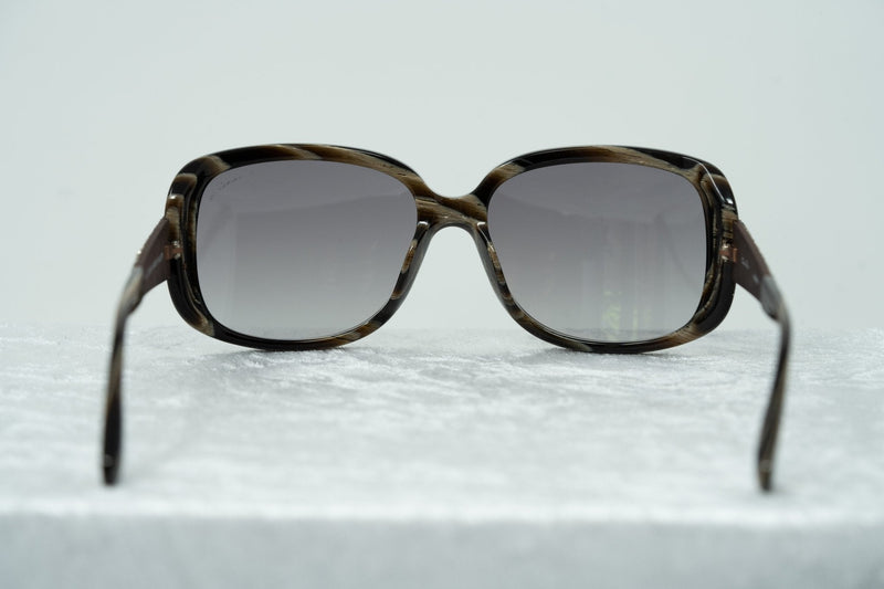 Oscar De La Renta Women Sunglasses Gemstones Oversized Frame Horn Bronze With Grey Graduated Lens ODLR64C2SUN - WatchPilot