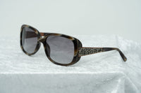 Oscar De La Renta Women Sunglasses Gemstones Oversized Frame Horn Bronze With Grey Graduated Lens ODLR64C2SUN - WatchPilot