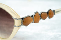 Oscar De La Renta Women Sunglasses Gemstones Oversized Frame Nude and Brown Graduated Lenses - ODLR20C5SUN - WatchPilot