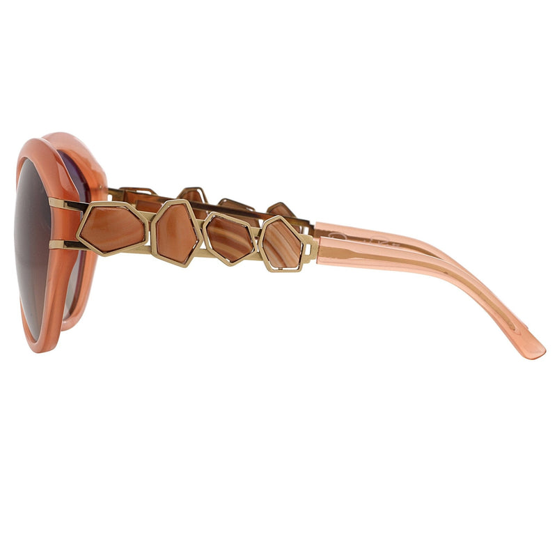 Oscar De La Renta Women Sunglasses Gemstones Oversized Frame Orange and Grey Lenses - ODLR20C3SUN - WatchPilot