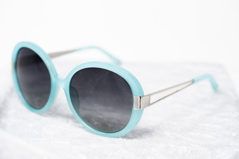 Oscar De La Renta Women Sunglasses Mother of Pearl Oversized Frame Aqua and Grey Lenses - ODLR5C7SUN - WatchPilot