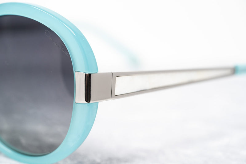 Oscar De La Renta Women Sunglasses Mother of Pearl Oversized Frame Aqua and Grey Lenses - ODLR5C7SUN - WatchPilot