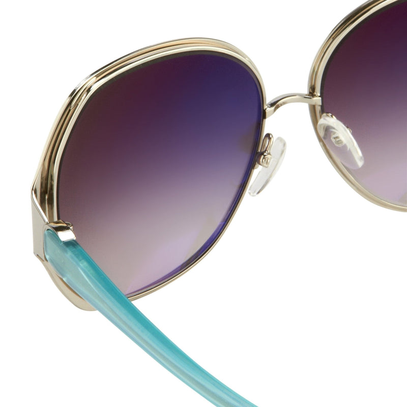 Oscar De La Renta Women Sunglasses Multicolour Enamel Oversized Frame Spearmint Silver and Grey Lenses - ODLR49C3SUN - WatchPilot