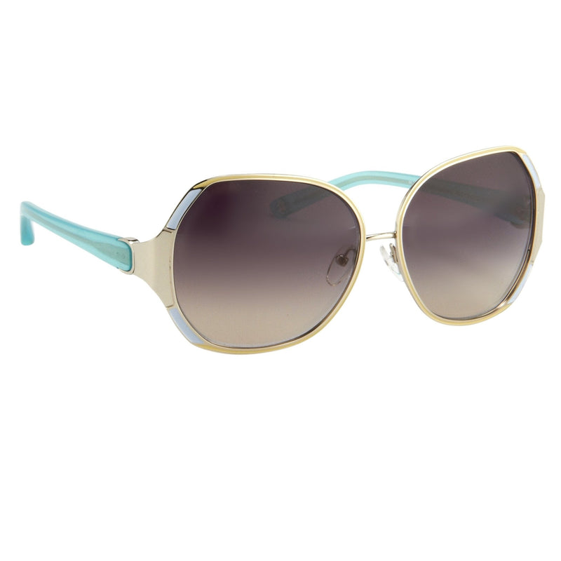 Oscar De La Renta Women Sunglasses Multicolour Enamel Oversized Frame Spearmint Silver and Grey Lenses - ODLR49C3SUN - WatchPilot