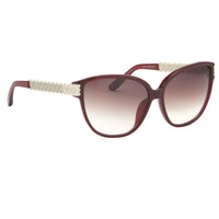 Oscar De La Renta Women Sunglasses Oval Deep Red with Brown Graduated Lenses - ODLR52C4SUN - WatchPilot