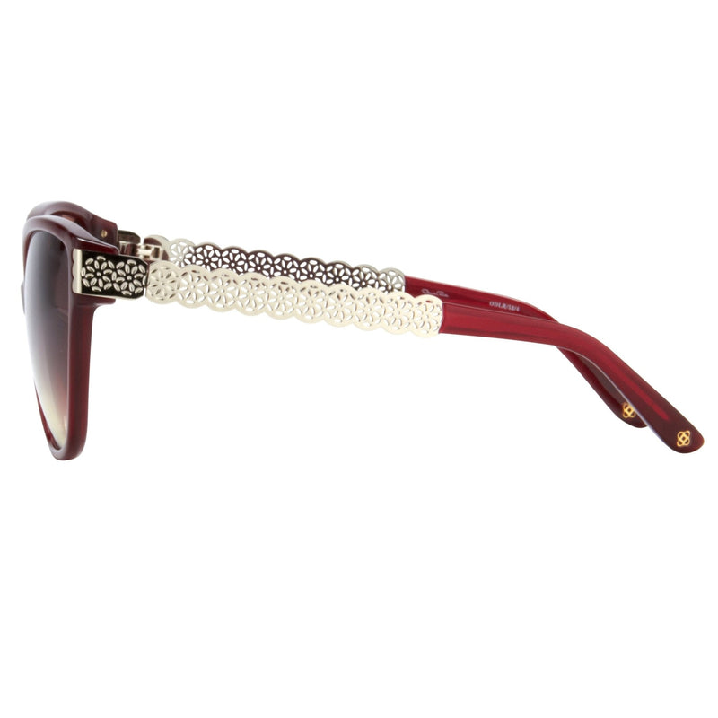 Oscar De La Renta Women Sunglasses Oval Deep Red with Brown Graduated Lenses - ODLR52C4SUN - WatchPilot