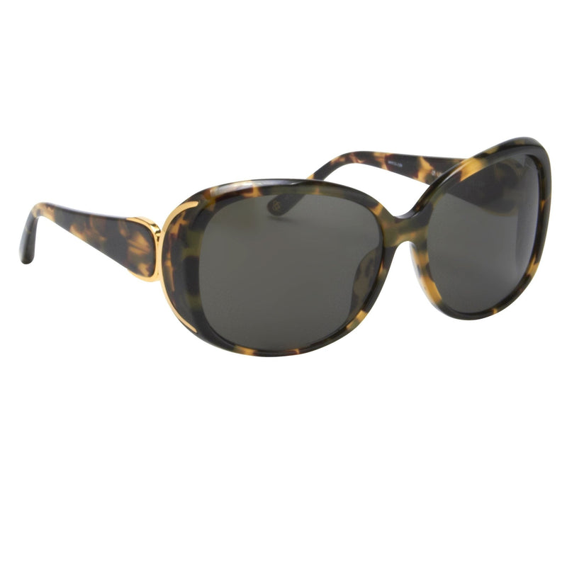 Oscar De La Renta Women Sunglasses Oversized Frame Dark Tortoise Shell with Grey Lenses - ODLR55C2SUN - WatchPilot