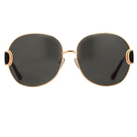 Oscar De La Renta Women Sunglasses Oversized Frame Gold with Grey Lenses Category 3 - ODLR54C1SUN - WatchPilot