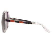 Oscar De La Renta Women Sunglasses Oversized Frame Ivory Enamel Arms and Grey Lenses - ODLR22C3SUN - WatchPilot