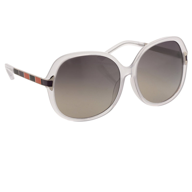 Oscar De La Renta Women Sunglasses Oversized Frame Ivory Enamel Arms and Grey Lenses - ODLR22C3SUN - WatchPilot