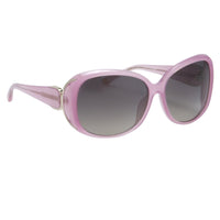 Oscar De La Renta Women Sunglasses Oversized Frame Pink Light Gold and Dark Grey Lenses - ODLR55C6SUN - WatchPilot