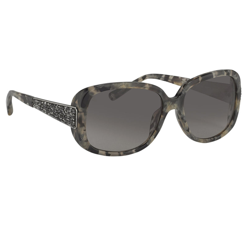 Oscar De La Renta Women Sunglasses Oversized Frame Tortoiseshell Titanium and Grey Graduated Lenses ODLR64C3SUN - WatchPilot