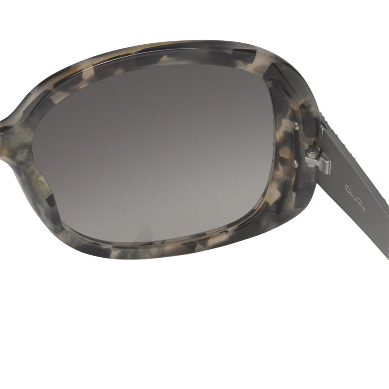 Oscar De La Renta Women Sunglasses Oversized Frame Tortoiseshell Titanium and Grey Graduated Lenses ODLR64C3SUN - WatchPilot