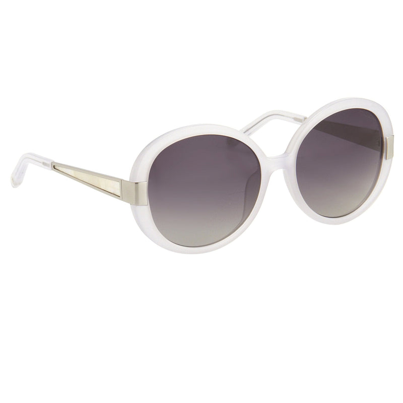 Oscar De La Renta Women Sunglasses Round Ivory White Mother of Pearl and Grey Lenses - ODLR5C8SUN - WatchPilot