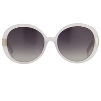 Oscar De La Renta Women Sunglasses Round Ivory White Mother of Pearl and Grey Lenses - ODLR5C8SUN - WatchPilot