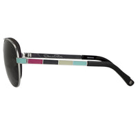 Oscar De La Renta Women Sunglasses Silver Multicoloured Enamel with Dark Grey Lenses Category 3 - ODLR44C6SUN - WatchPilot