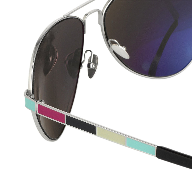 Oscar De La Renta Women Sunglasses Silver Multicoloured Enamel with Dark Grey Lenses Category 3 - ODLR44C6SUN - WatchPilot