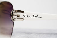 Oscar De La Renta Women Sunglasses White Silver and Dark Grey Lenses Category 3 - ODLR53C3SUN - WatchPilot