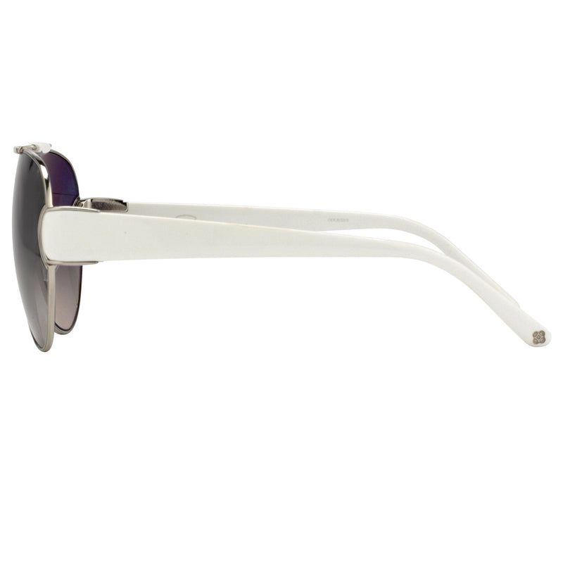 Oscar De La Renta Women Sunglasses White Silver and Dark Grey Lenses Category 3 - ODLR53C3SUN - WatchPilot