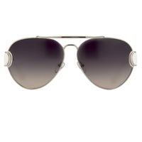 Oscar De La Renta Women Sunglasses White Silver and Dark Grey Lenses Category 3 - ODLR53C3SUN - WatchPilot