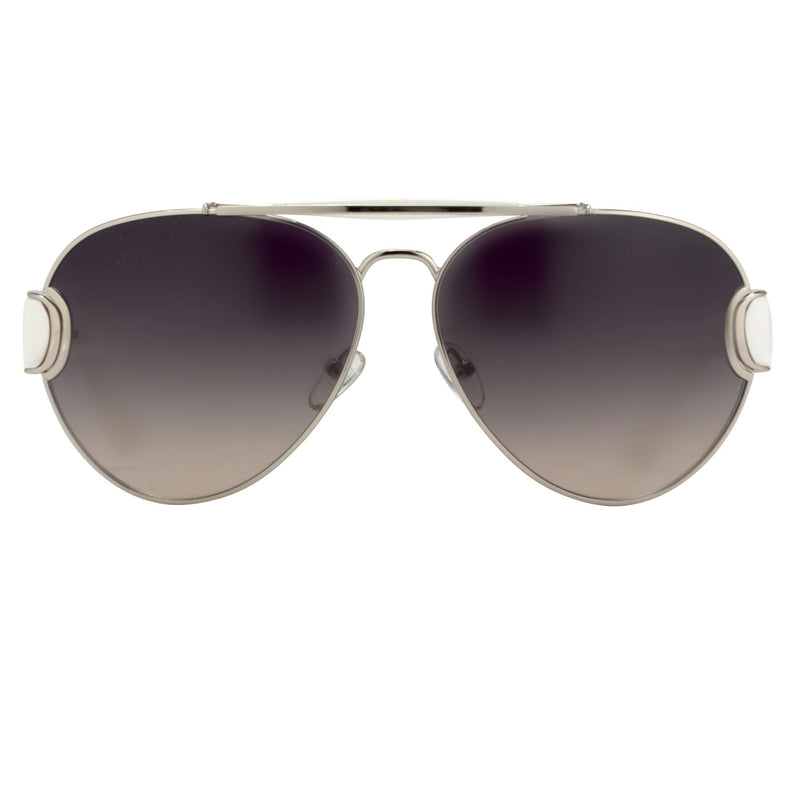 Oscar De La Renta Women Sunglasses White Silver and Dark Grey Lenses Category 3 - ODLR53C3SUN - WatchPilot