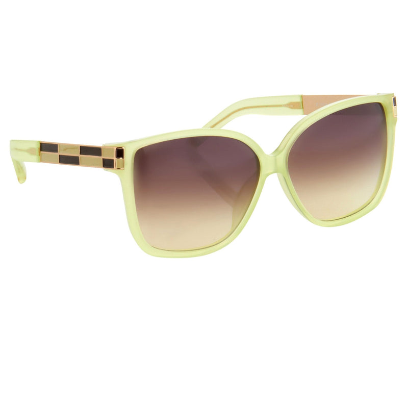 Oscar De La Renta Women Sunglasses with Oversized Green Enamel Arms and Brown Gradient Lenses - ODLR21C7SUN - WatchPilot