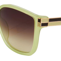 Oscar De La Renta Women Sunglasses with Oversized Green Enamel Arms and Brown Gradient Lenses - ODLR21C7SUN - WatchPilot