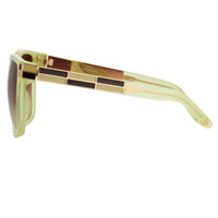 Oscar De La Renta Women Sunglasses with Oversized Green Enamel Arms and Brown Gradient Lenses - ODLR21C7SUN - WatchPilot