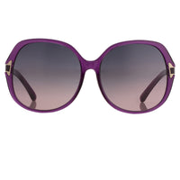 Oscar De La Renta Women Sunglasses with Oversized Purple Enamel Arms and Grey Gradient Lenses - ODLR22C2SUN - WatchPilot