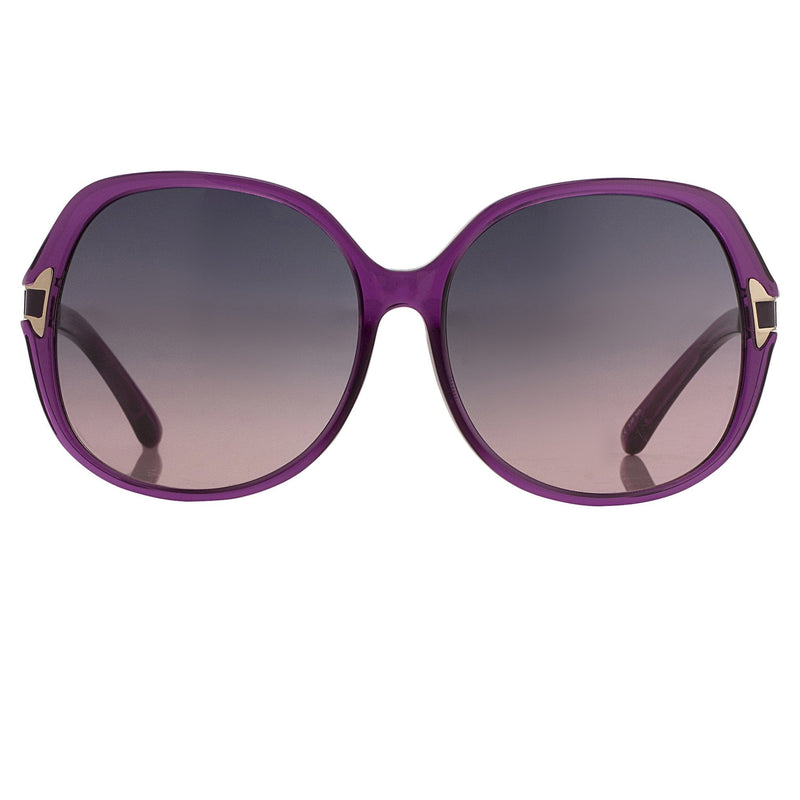 Oscar De La Renta Women Sunglasses with Oversized Purple Enamel Arms and Grey Gradient Lenses - ODLR22C2SUN - WatchPilot