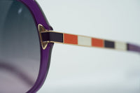 Oscar De La Renta Women Sunglasses with Oversized Purple Enamel Arms and Grey Gradient Lenses - ODLR22C2SUN - WatchPilot