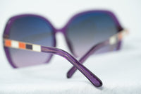 Oscar De La Renta Women Sunglasses with Oversized Purple Enamel Arms and Grey Gradient Lenses - ODLR22C2SUN - WatchPilot