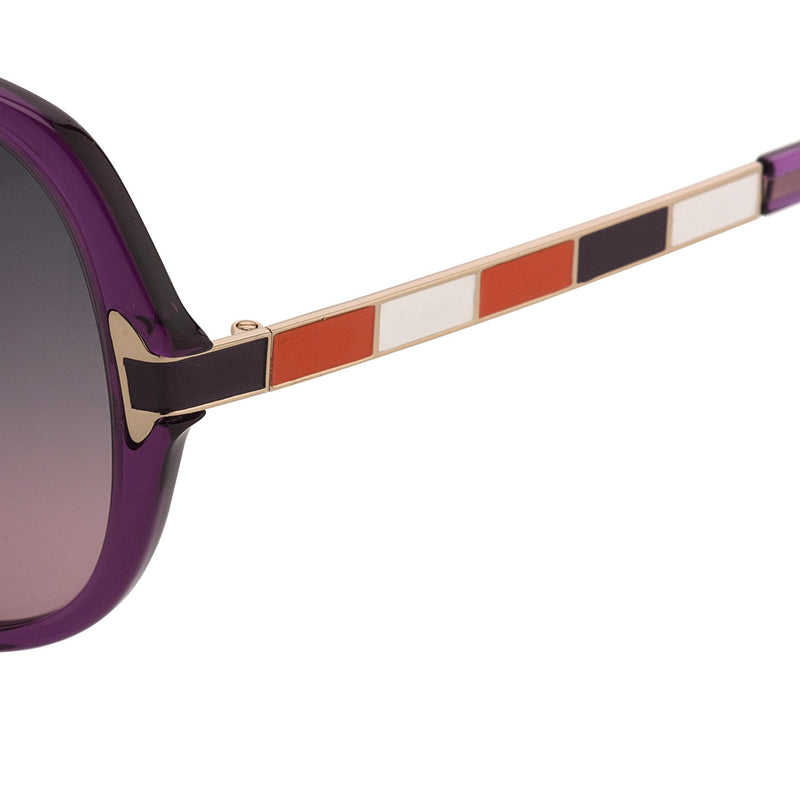 Oscar De La Renta Women Sunglasses with Oversized Purple Enamel Arms and Grey Gradient Lenses - ODLR22C2SUN - WatchPilot