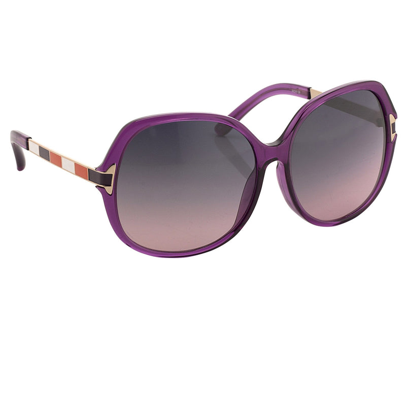 Oscar De La Renta Women Sunglasses with Oversized Purple Enamel Arms and Grey Gradient Lenses - ODLR22C2SUN - WatchPilot