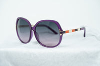 Oscar De La Renta Women Sunglasses with Oversized Purple Enamel Arms and Grey Gradient Lenses - ODLR22C2SUN - WatchPilot