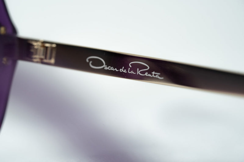 Oscar De La Renta Women Sunglasses with Oversized Purple Enamel Arms and Grey Gradient Lenses - ODLR22C2SUN - WatchPilot