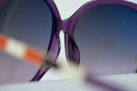 Oscar De La Renta Women Sunglasses with Oversized Purple Enamel Arms and Grey Gradient Lenses - ODLR22C2SUN - WatchPilot