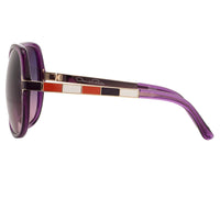 Oscar De La Renta Women Sunglasses with Oversized Purple Enamel Arms and Grey Gradient Lenses - ODLR22C2SUN - WatchPilot