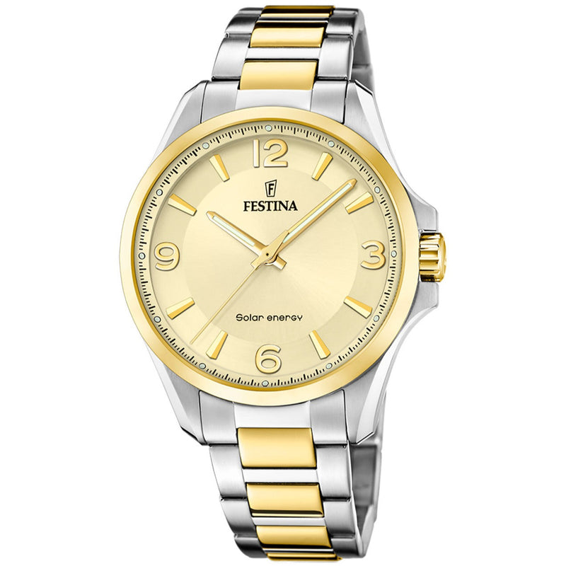 Festina Cream Solar Energy Men's Two-Tone Watch F20657/2